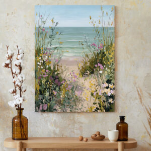 Beach Path to the Ocean Canvas Print - Tropical Coastal Decor