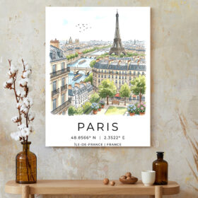 Charming Paris Street View Canvas – Romantic City Center Decor