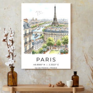 Charming Paris Street View Canvas - Romantic City Center Decor