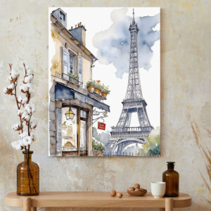 Coin de Rue à Paris Canvas Art - Charming Parisian Street Corner