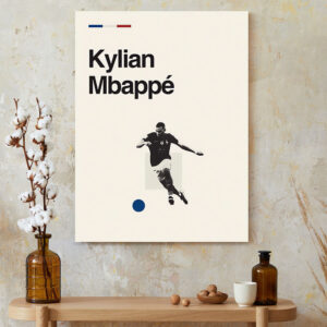 Kylian Mbappé Football Star Canvas - PSG Soccer Player Wall Art