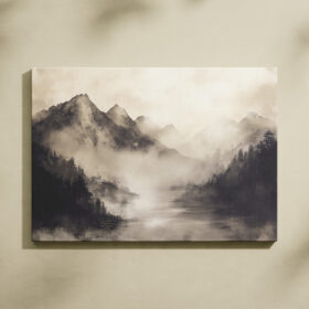 Misty Mountain Peaks Canvas Print – Scenic Wilderness Wall Decor