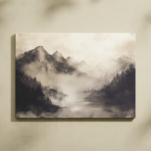 Misty Mountain Peaks Canvas Print - Scenic Wilderness Wall Decor