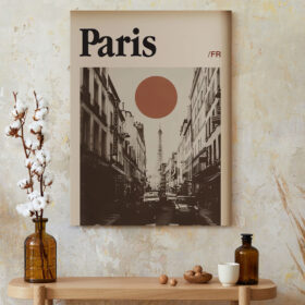 Paris, Frankreich Vintage Travel Canvas – Romantic France Wall Art