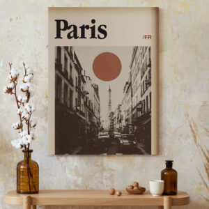 Paris, Frankreich Vintage Travel Canvas - Romantic France Wall Art