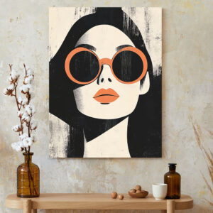 Reflective Gaze Portrait Canvas Print - Modern Expressive Artwork