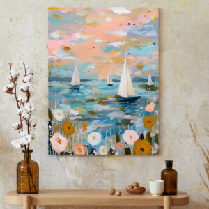 Sailboat Dreams Nautical Canvas Art - Coastal Sailing Scene