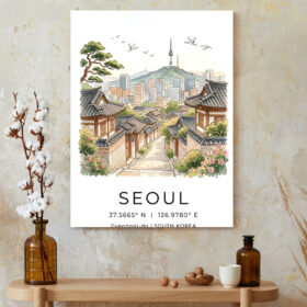 Seoul Serenity Cityscape Canvas – South Korea Urban Wall Decor