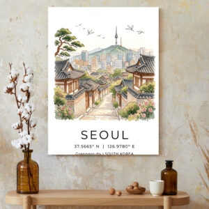 Seoul Serenity Cityscape Canvas - South Korea Urban Wall Decor