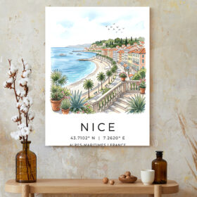 Serenity by the Sea Coast Canvas Print – Peaceful Ocean View Art