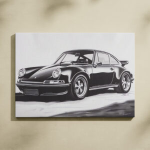 Porsche 911 Black and White Canvas Print - Modern Classic Car Wall Art