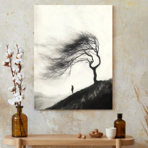 Windswept Solitude Nature Canvas - Atmospheric Landscape Decor