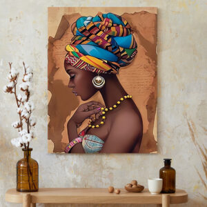The Beautiful African Woman Portrait Canvas - Cultural Wall Decor