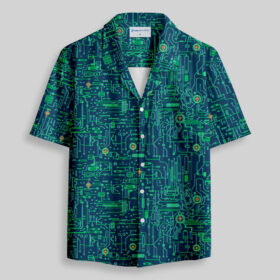 Faulty Circuit Board Green Pocket Hawaiian Shirt