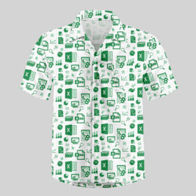 Spreadsheet Chic Pocket Hawaiian Shirt