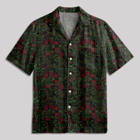 Christmas Circuit Board Pocket Hawaiian Shirt