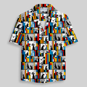 Office Cat Pocket Hawaiian Shirt