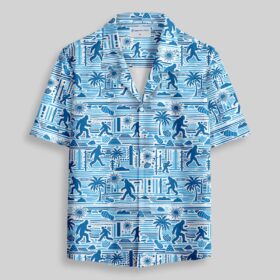 Big Foots Blue Pocket Hawaiian Shirt