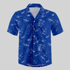 Aircraft Blueprint Pocket Hawaiian Shirt