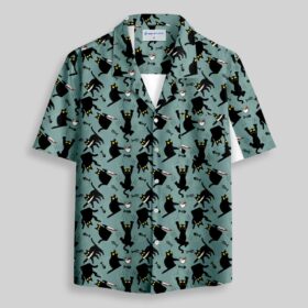 Naughty Kitten Pocket Hawaiian Shirt