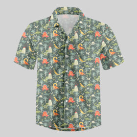 Dinosaur Primordial Forest Pocket Hawaiian Shirt