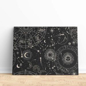Mystic Astrology Zodiac Signs Universe Canvas Art