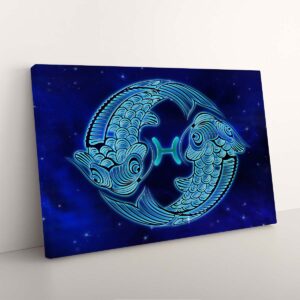 Alternative view of Vibrant Neon Zodiac Signs Modern Canvas Wall Art