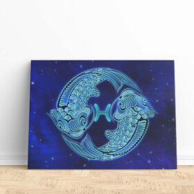 Vibrant Neon Zodiac Signs Modern Canvas Wall Art
