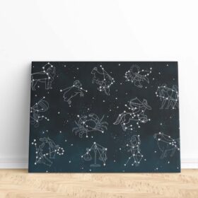 Mystic Zodiac Signs Horizontal Canvas Wall Art