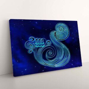 Alternative view of Aquarius Water Bearer Zodiac Celestial Canvas Print