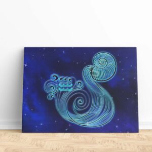 Aquarius Water Bearer Zodiac Celestial Canvas Print