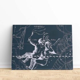 Gemini Zodiac Sign Twin Stars Canvas Wall Art