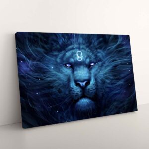 Alternative view of Majestic Leo Zodiac Sign Artistic Canvas Print