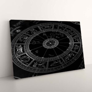 Alternative view of Zodiac Signs Black and White Minimalist Canvas Art