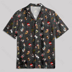 Christmas Light Sword Cat Pocket Hawaiian Shirt