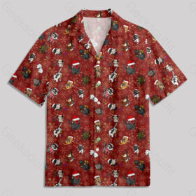Christmas Light Sword Cat 3 Pocket Hawaiian Shirt