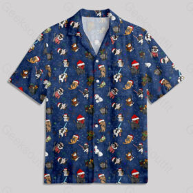 Christmas Light Sword Cat 4 Pocket Hawaiian Shirt