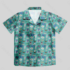 Gamer Game Controllers Green Pocket Hawaiian Shirt