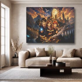 Abstract Canvas Art – The Enchanted Wizard Castle