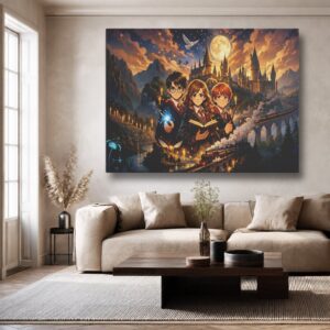 Abstract Canvas Art - The Enchanted Wizard Castle