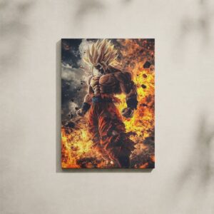 Alternative view of Dragon Ball Canvas Art - Super Saiyan Goku Fire Explosion