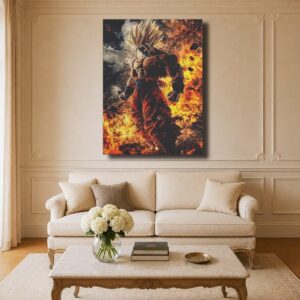 Dragon Ball Canvas Art - Super Saiyan Goku Fire Explosion