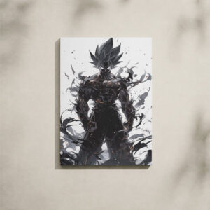 Alternative view of Dragon Ball Canvas Art - Goku Black Ink Splash Silhouette