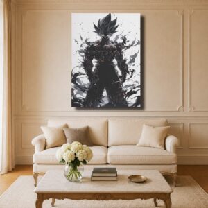 Dragon Ball Canvas Art - Goku Black Ink Splash Silhouette