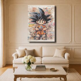 Dragon Ball Canvas Art – Kid Goku Vintage Collage