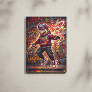 Alternative view of Mario Canvas Art - Super Mario Urban Graffiti Street Art
