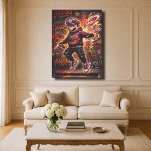 Mario Canvas Art - Super Mario Urban Graffiti Street Art