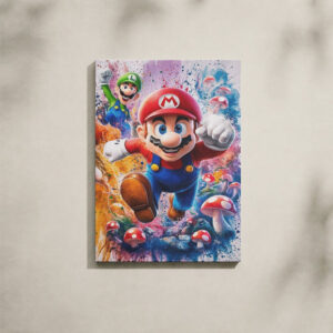 Alternative view of Mario Canvas Art - Mario & Luigi Splatter Watercolor