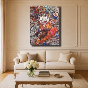 Dragon Ball Canvas Art - Kid Goku Pop Art Collage