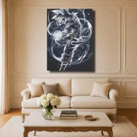 Dragon Ball Canvas Art – Goku Ultra Instinct Black & White Sketch